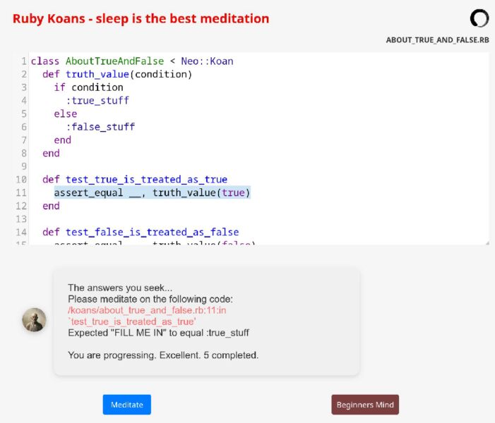 Ruby Koans in the Browser